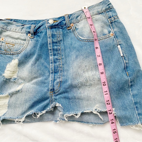 Ripped Jean Mini Skirt - Picture 6 of 8